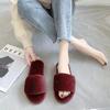 Nuevas Pantuflas Peludas de Otoño e Invierno, Zapatos Planos de Moda con Suela Exterior para Parejas, Zapatos de Mujer de Celebridad de Internet, Inauguración de Casa, Pantuflas de Algodón de Una Tira al por Mayor