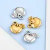 Colgante de acero inoxidable bañado en oro de 18k, aretes DIY, pulseras, collares, dijes pequeños, accesorios para ropa