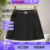 Falda plisada de cuero negro hecha a medida para mujer, nuevo estilo popular de otoño, diseño adelgazante, cuero PU