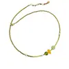 Estilo Pastoral Fresco Primavera/Verão Novo Colar de Cristal Zircônia Verde Pingente de Pedra Natural Verde Colar Simples de Luxo Leve