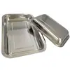 Placa cuadrada para barbacoa de acero inoxidable bandeja rectangular para rollos de arroz plato hondo para pescado a la parrilla tienda de 2 yuanes suministro al por mayor en stock