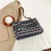 Bolso Tote Floral de Nicho Bolso de Hombro Estilo Artístico Nueva Moda Versátil de Gama Alta Estilo Étnico Bolso Portátil para el Brazo