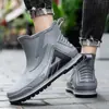 Botas de Lluvia Transfronterizas Botas de Lluvia para Hombre Impermeables Antideslizantes Resistentes Zapatos de Agua para Pesca para Llevar al Aire Libre Cocina Exterior Zapatos de Goma de Trabajo de Suela Gruesa