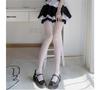 Estilo Japonés Blanco Seda Jk Lolita Terciopelo 80D Medias Panty Blancas Calcetines de Fondo para Mujer Seda Fina Lolita Negra
