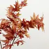 Ramas artificiales de arce temáticas de otoño transfronterizas, hojas de arce de pie de pollo vintage, elementos suaves de estilo rústico para arreglos florales, hojas artificiales decorativas