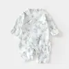 Ropa para Bebés y Niños Anyang, Ropa de Verano de Fibra de Bambú para Aire Acondicionado, Ropa para Bebés, Ropa para Gatear, Ropa Hanfu de Mariposa