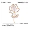 Broche de Tulipán con Incrustaciones de Diamantes de Aleación Estilo Coreano, Elegante y Moderno Accesorio de Broche para Ropa de Mujer: Br4274