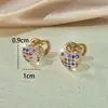 Brincos TEMU transfronteiriços novo estilo zircônia cúbica brincos de nicho de alta qualidade para mulheres brincos da moda e versáteis estilo francês
