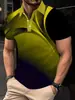 Camisa polo de verano 3D con botones, estilo cruzado europeo y americano para hombre, disponible en Amazon, polo deportivo para hombre