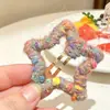 Presilha de Cabelo Fofa Estrela Feita à Mão Colorida Pontilhada Lã Moda Doce Cabelo Solto BB Clip Acessórios de Cabelo Outono e Inverno