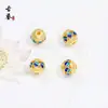 Cuentas Redondas Cloisonné de 8 mm Cuentas de Goteo de Aceite Huecas Azul Quemado Cuentas Sueltas para Pulsera DIY Cuentas Espaciadoras Accesorios de Joyería Hechos a Mano con Cuentas