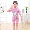 Desenhos animados europeus e americanos crianças swimwear bonito meninos e meninas swimwear pequenas e médias crianças de uma peça bebê de secagem rápida atacado