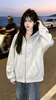 Sudadera con cremallera de manga larga, texturizada, de alta calidad, con personalidad de nicho, a la moda, estilo coreano, para mujer, top casual versátil de otoño e invierno