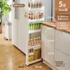 Armario de Almacenamiento para Huecos de Baño de 7/8/9 cm Estante Estrecho de 10 cm para Almacenamiento en Cocina, Lado del Refrigerador y Baño