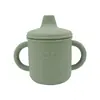 Taza de Aprendizaje para Bebés con Popote de Silicona Taza de Beber Agua con Tapa Antipolvo y Anticaídas Taza para Snacks de Silicona de Grado Alimenticio Punto Transfronterizo