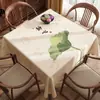 Nuevo Mantel Cuadrado Estilo Chino, Impermeable, Resistente al Aceite, Lavable, Cubierta de Mesa de los Ocho Inmortales, Lujo Ligero, Sensación de Alta Gama, Cubierta de Mesa de PVC
