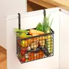 Estante de Almacenamiento para Gabinete de Cocina del Hogar Organizador Multifuncional para Colgar en la Puerta Estante de Almacenamiento para Sala de Estar Cesta de Almacenamiento para Film Transparente Estante para Frutas