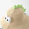 Chapéu de Sol de Palha Cartoon com Proteção Solar para Homens e Mulheres, Chapéu de Viagem Respirável com Aba Larga, Chapéu Infantil, Chapéu de Pescador Fino de Verão para Bebê