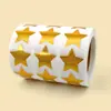 Pegatinas de estrella de cinco puntas con purpurina dorada láser autoadhesivas, especialmente diseñadas para ventas transfronterizas, en formato de rollo, para decoración de regalos y sellado de sobres
