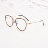 Montura de Gafas Retro Estilo Ins con Forma Ovalada 087, Montura de Titanio para Mujer, Aro Ancho, No Visualmente Grueso