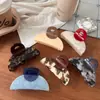Bolso Nuevo Color Sólido Pinza de Garra de Acetato Yuanbao Pinza para el Cabello Linda para la Parte Posterior de la Cabeza Moño de Cabello Pinza de Tiburón