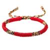 Pulseira Trançada Ajustável de Cinco Cores Estilo Xizang para Casais, Pulseira de Fio Vermelho para Ano do Zodíaco Feminino