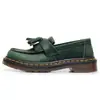 Mocasines Rojos con Borlas Crazy Horse para Mujer, Zapatos Pequeños de Cuero Genuino de Caña Baja, Cuero de Primera Capa, Estilo Británico, Zapatos Casuales de Moda para Estudiantes con Punta Redonda