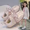 Sapatilhas de balé prateadas para meninas, nova coleção outono 2026, tênis esportivos para crianças e bebês, sapatos單 para meninas, sapatos estilo princesa