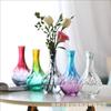 Criativo estilo europeu vaso de vidro transparente cintura vaso de vidro vaso de flores para sala de estar ornamentos nórdicos vaso de flores secas