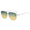 Gafas de Sol de Moda con Montura Cuadrada Estilo Aviador para Hombre, Gafas para Ciclismo y Pesca, Lentes de Sol de Moda Transfronterizos, Gafas de Sol con Media Montura y Doble Puente