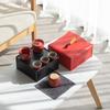 Caja de almacenamiento para juego de té de viaje al aire libre, bolso, tetera, taza, coche, juego de té de Kung Fu, caja de regalo, regalo de empresa