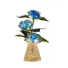 Flores artificiais de folha de ouro rosa para mesa de jantar e decoração de casa, enfeites de flores de plástico para mesa de sala de estar e quarto