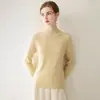 Versátil para el Viaje~Suéter Redondo para Mujer 100% Cachemir Puro, Pieza Única Sin Costuras Camiseta Base de Punto Amigable con la Piel Genuina
