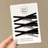 Pinza Negra Sencilla para el Cabello, Pinza para Flequillo Lateral, Pinza Sin Costuras para la Frente, Pinza de Pato para Cabello Suelto, Pasador