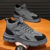 Zapatos de Hombre Otoño Invierno Exterior Casual Deportes Protección Laboral Suela Gruesa Resistente al Desgaste Antideslizante Superficie de Cuero Impermeable Botas Martin de Montañismo para Hombre