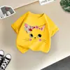 Camiseta de Algodón de Manga Corta para Niñas Transfronteriza 2026 Nuevo Elegante Top de Verano para Niñas Estampado de Dibujos Animados Ropa Infantil Tendencia de Comercio Exterior