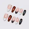 Comércio Exterior Europeu e Americano Nail Art Unhas Usáveis Estilo Ins Francesa Bolinhas Âmbar Strass Formato Amêndoa Unhas Usáveis Envio Direto Transfronteiriço