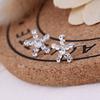 Brincos de Flores Flash Diamante Pérola Estilo Mercado Noturno Coreano Feminino Amor Geométrico Diamante Joias Brincos