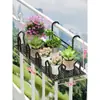 Grades de Varanda Suporte de Flores de Ferro Suporte de Armazenamento Suporte de Vasos de Flores Suspensos Suporte Suspenso para Peitoril de Janela Suporte de Grade Suporte de Flores Suporte para Plantio Verde