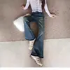 Jeans de Micro-campana Nuevos para Mujer Verano 2024 Pantalones de Trompeta Elásticos de Cintura Alta Adelgazantes Estilo Americano sin Piernas