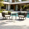 Silla de Mimbre Moderna Minimalista para Patio al Aire Libre, Silla de Mimbre Impermeable y Resistente al Sol para Balcón, Sofá de Mimbre para Exteriores con Respaldo