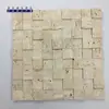 Azulejos Mosaico de Travertino Pedra Natural Retrô Travertino Amarelo Rocha Vulcânica Azulejos Culturais Superfície 3D Estéreo Côncava e Convexa