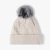 Gorro de Tricô de Inverno Feminino com Pom-Pom de Pele Sintética, Gorro de Tricô Quente, Sem Aba, Gorro de Esqui Unissex