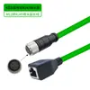 Cabo de Rede de Extensão Gigabit Fêmea M12 para RJ45 4 Núcleos 8 Núcleos Conector Tipo Adx Cabo de Codificação Cabo de Extensão Macho-Fêmea