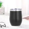 Amazon Taza para huevo de acero inoxidable en forma de U de 12 oz de aspecto elegante Copa de vino roja de barriga grande navideña Taza Termo de Vacío de doble capa