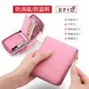 Pedir Billetera Corta de Cuero Genuino para Mujer Anti-Robo Cepillado Moda Cremallera Piel de Vaca Simple para Mujer Estudiante Pequeño Clip para Monedas