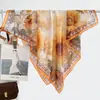 Lenço de seda de 90cm para mulheres, versátil e elegante, lenço pequeno rosa para pescoço, acessório estiloso para combinar com camisas, xales e lenços de cabeça