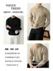 [Incluye Lana Lyocell] Suéter de Punto Jacquard Cálido de Lujo para Otoño e Invierno Cuello Redondo Suéter de Lana Tejido para Hombre