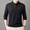 Camiseta de manga larga sin mangas para hombre, estilo informal, holgado, de primavera y otoño, estilo polo, para mediana edad