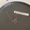 Collar de Metal Asimétrico con Lazo de Diseño de Nicho para Mujer Estilo Coreano Simple Versátil Elegante Cadena para el Cuello Cadena para la Clavícula